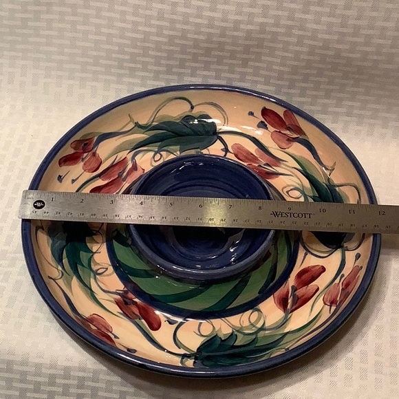 VIntage Gail Pittman Grapevines  Chip and Dip Platter. - Picture 2 of 5